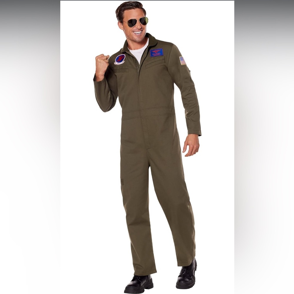 Top Gun Pilot Adult Costume - Tom Cruise - Maverick - Spirit Halloween S/M
